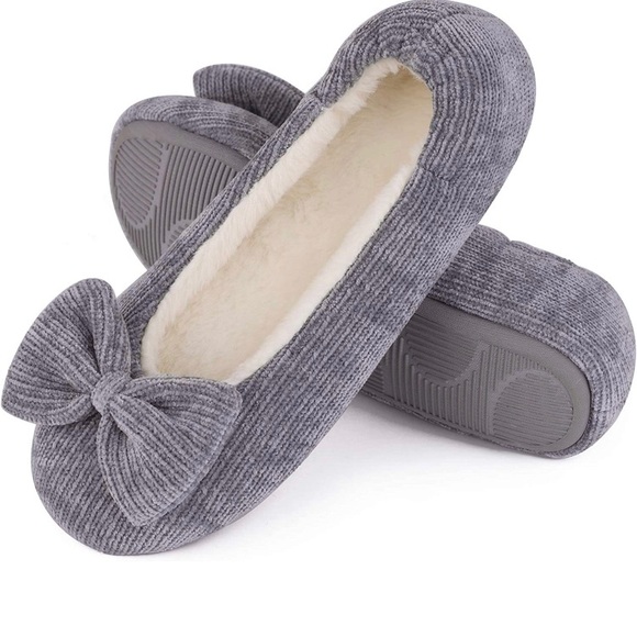 Fuzzy memory foam ballerina slippers - Picture 2 of 10